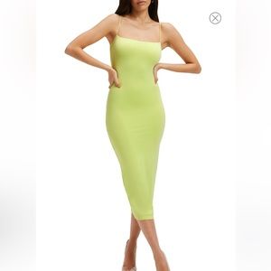 Good American Good Touch Cord Lace Back Midi Dress $110 MSRP